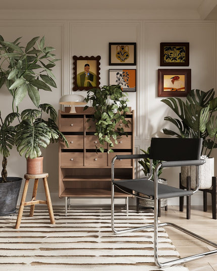 23" Silver And Black Genuine Leather and Stainless Steel Arm Chair