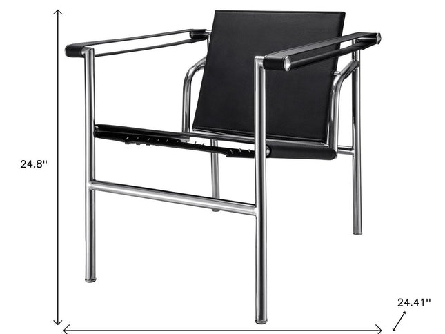 24" Silver Stainless Steel Arm Chair