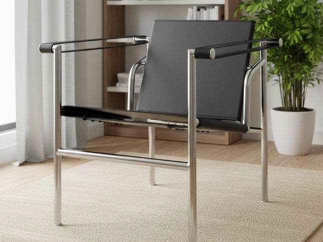 24" Silver Stainless Steel Arm Chair