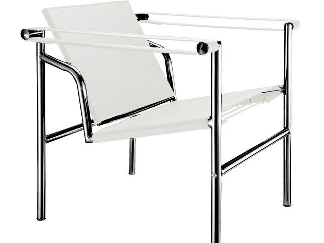 24" White and Silver Faux Leather and Stainless Adjustable Back Arm Chair