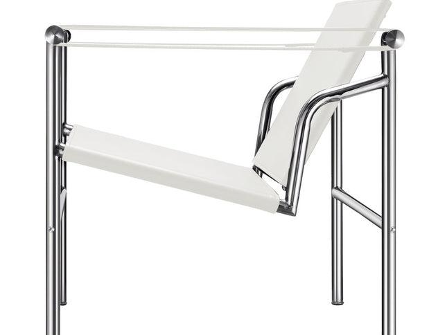 24" White and Silver Faux Leather and Stainless Adjustable Back Arm Chair