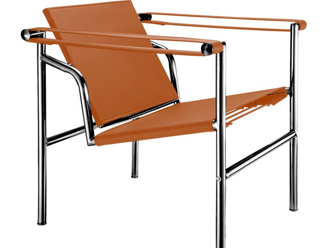 24" Terra Cotta and Silver Faux Leather and Stainless Adjustable Back Arm Chair