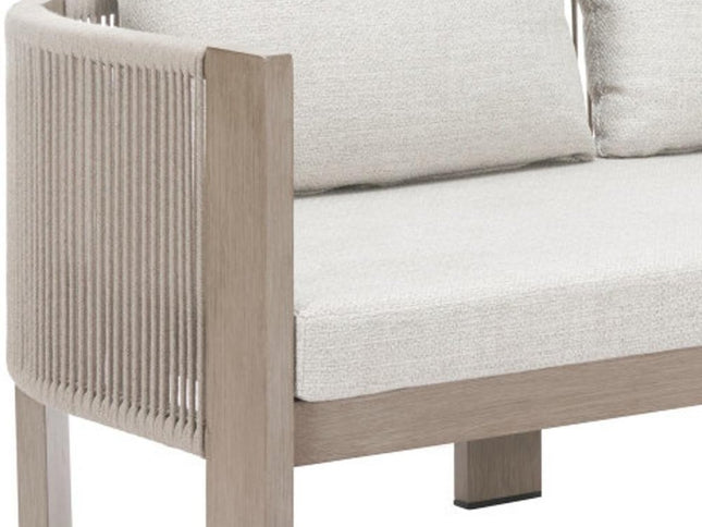 59" Beige Polypropylene Sofa