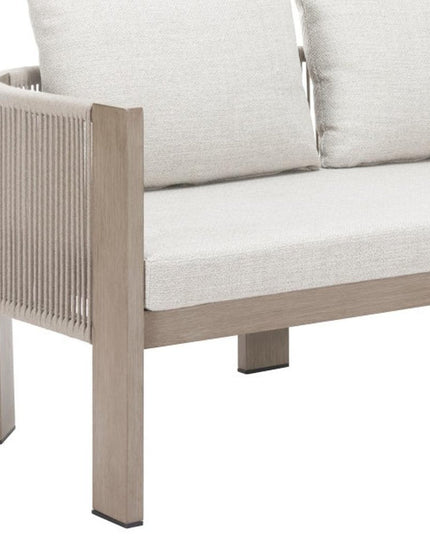 59" Beige Polypropylene Sofa