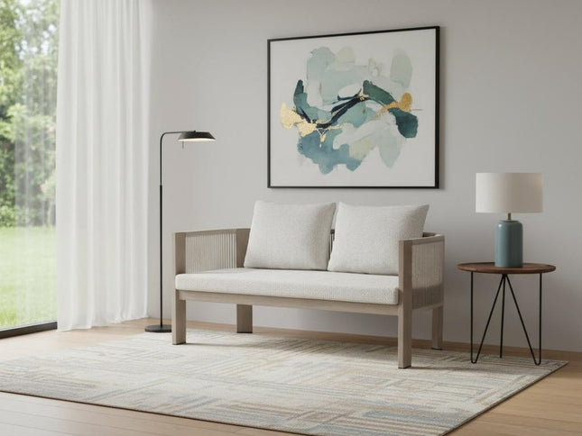 59" Beige Polypropylene Sofa