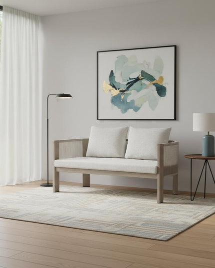 59" Beige Polypropylene Sofa