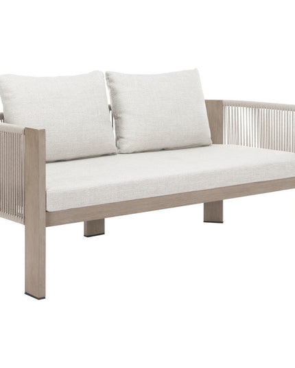 59" Beige Polypropylene Sofa