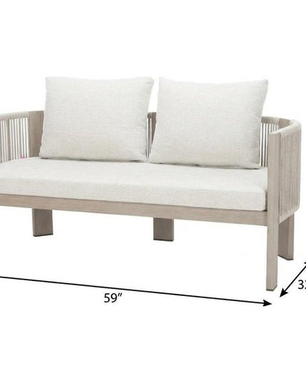 59" Beige Polypropylene Sofa
