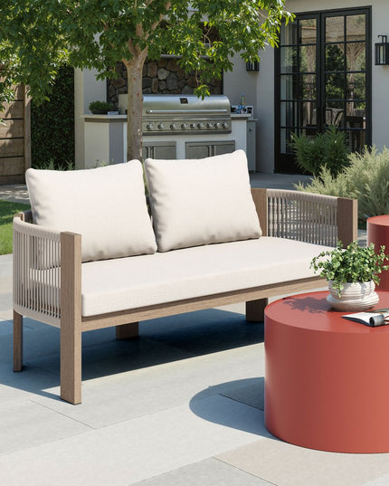 59" Beige Polypropylene Sofa