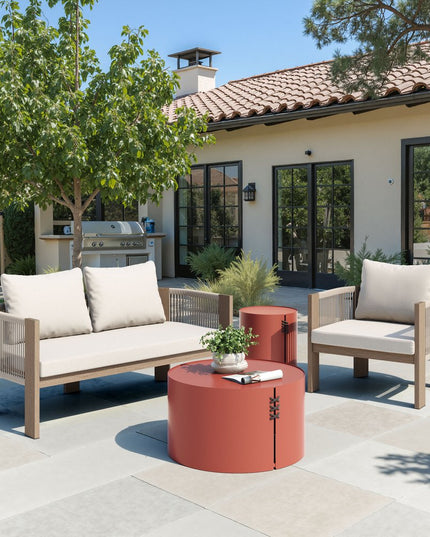 59" Beige Polypropylene Sofa