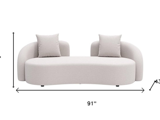 91" Beige Polypropylene Sofa