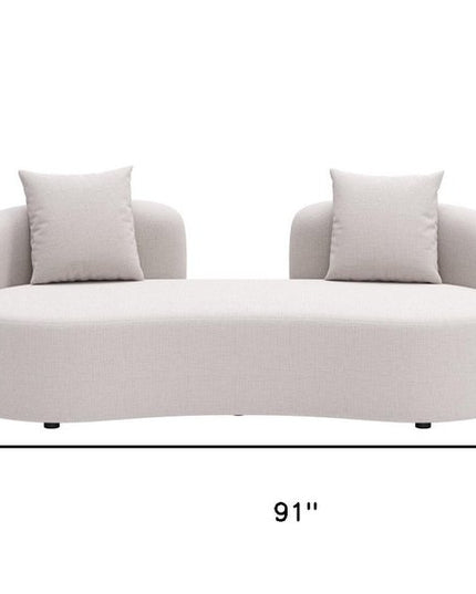 91" Beige Polypropylene Sofa