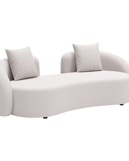 91" Beige Polypropylene Sofa