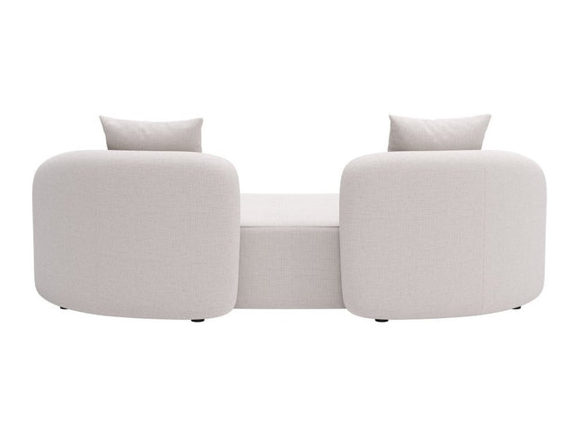 91" Beige Polypropylene Sofa