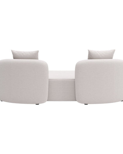 91" Beige Polypropylene Sofa