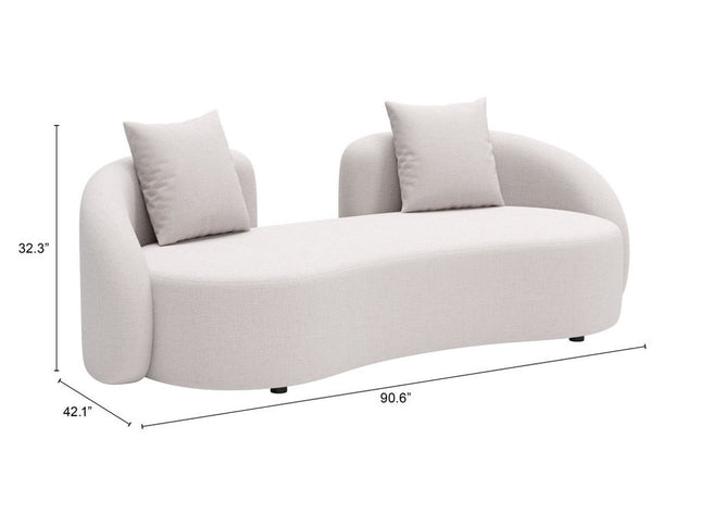 91" Beige Polypropylene Sofa