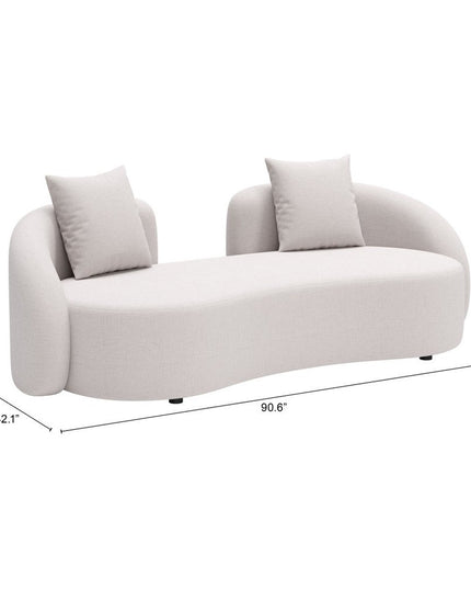 91" Beige Polypropylene Sofa