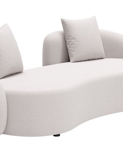 91" Beige Polypropylene Sofa