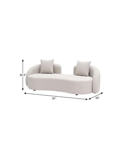 91" Beige Polypropylene Sofa