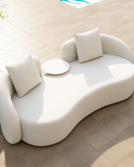 91" Beige Polypropylene Sofa