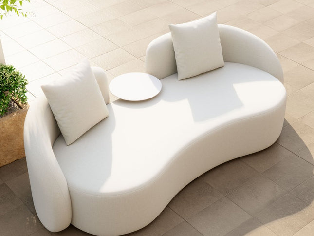91" Beige Polypropylene Sofa