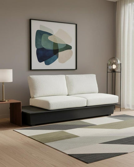 79" Beige Polypropylene Sofa