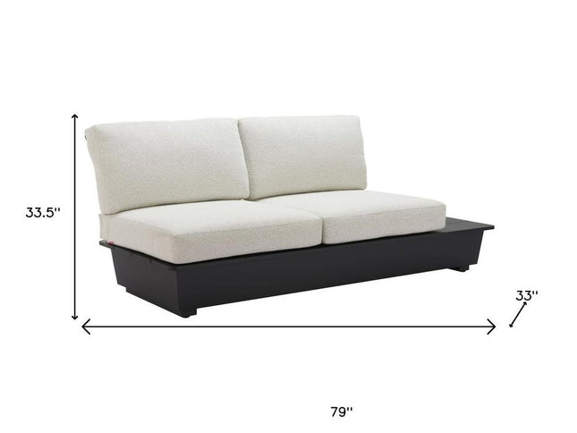 79" Beige Polypropylene Sofa
