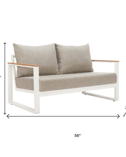 56" Taupe Polypropylene Sofa