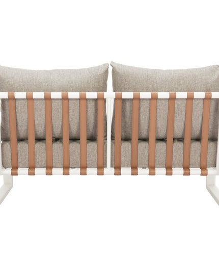 56" Taupe Polypropylene Sofa