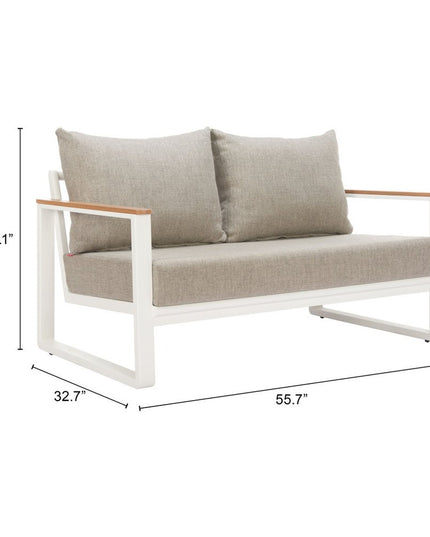 56" Taupe Polypropylene Sofa