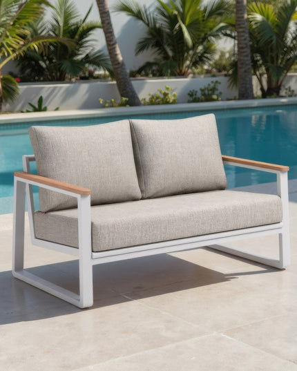 56" Taupe Polypropylene Sofa