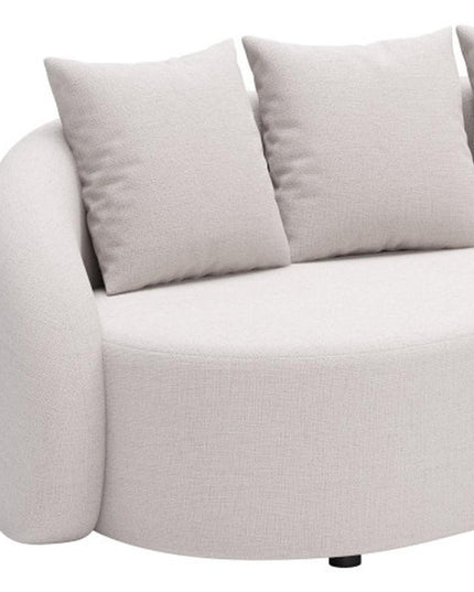 91" Beige Polypropylene Sofa