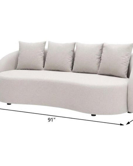 91" Beige Polypropylene Sofa
