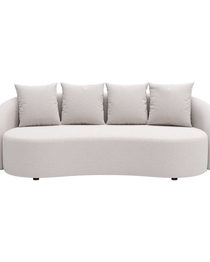 91" Beige Polypropylene Sofa