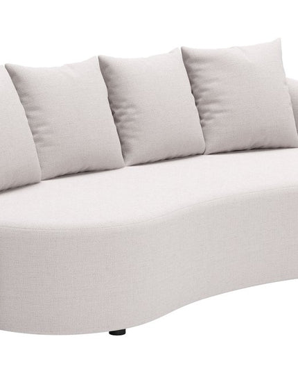 91" Beige Polypropylene Sofa