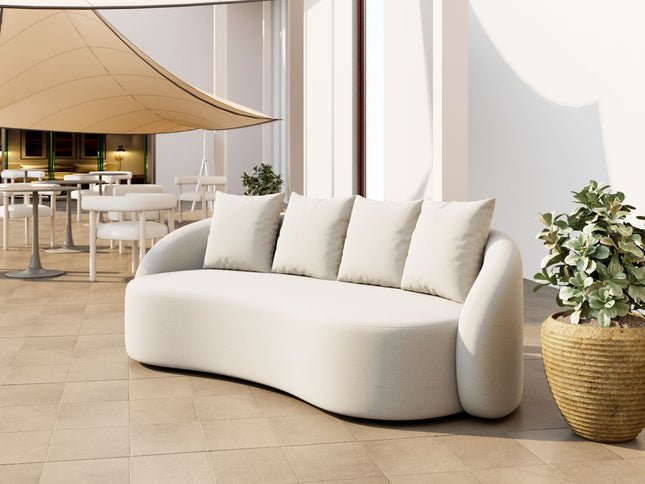91" Beige Polypropylene Sofa