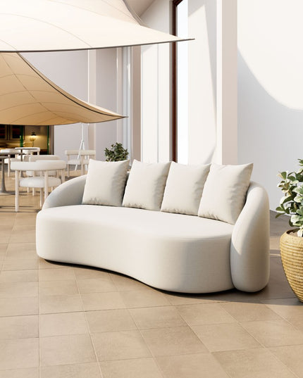 91" Beige Polypropylene Sofa