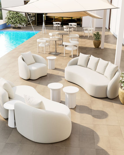 91" Beige Polypropylene Sofa