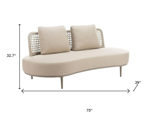 75" Beige Polypropylene Sofa
