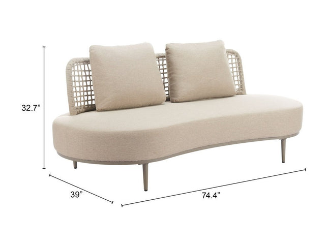 75" Beige Polypropylene Sofa