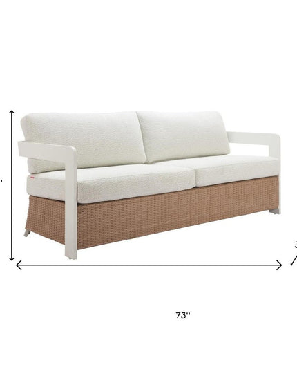 73" White Polypropylene Sofa