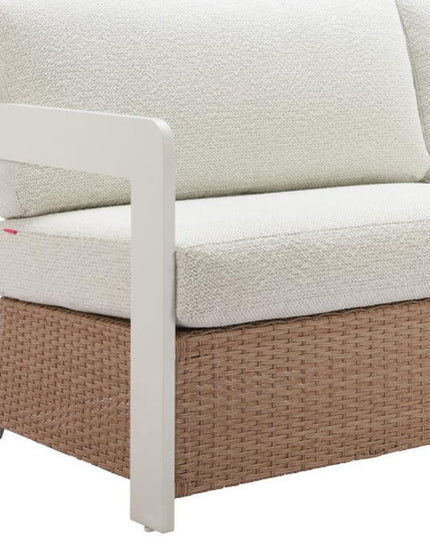 73" White Polypropylene Sofa