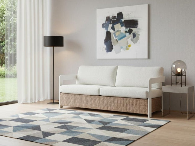 73" White Polypropylene Sofa