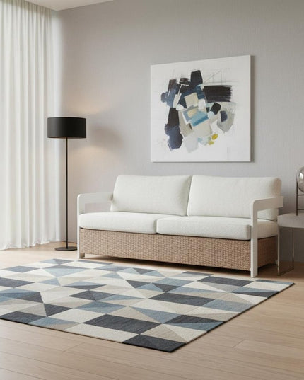 73" White Polypropylene Sofa