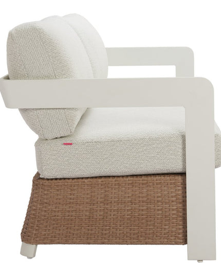 73" White Polypropylene Sofa