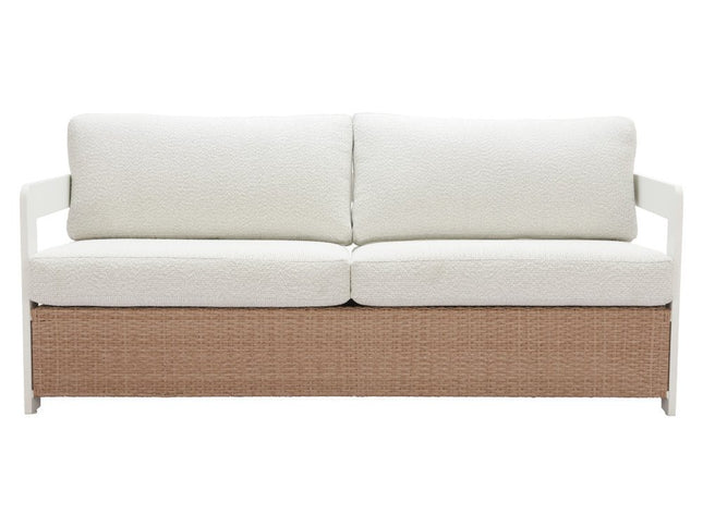 73" White Polypropylene Sofa