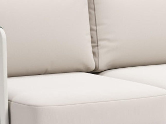 74" White Polypropylene Sofa