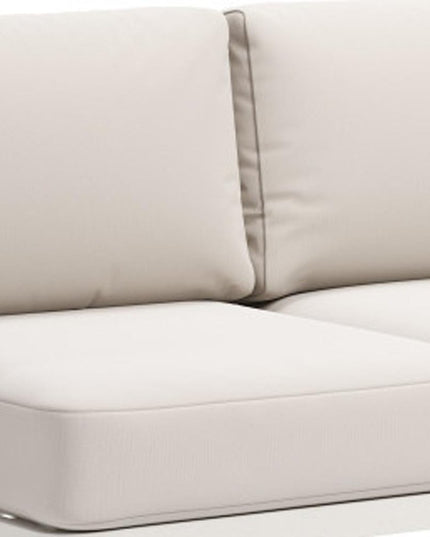 74" White Fabric Sofa