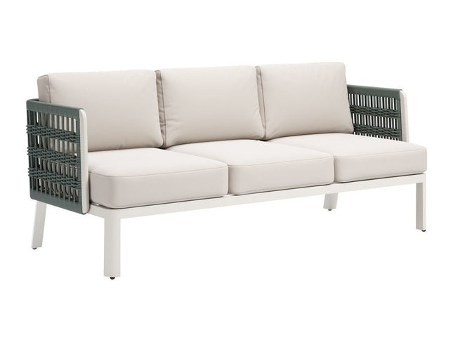74" White Polypropylene Sofa
