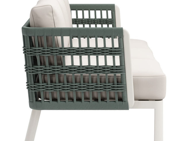 74" White Polypropylene Sofa